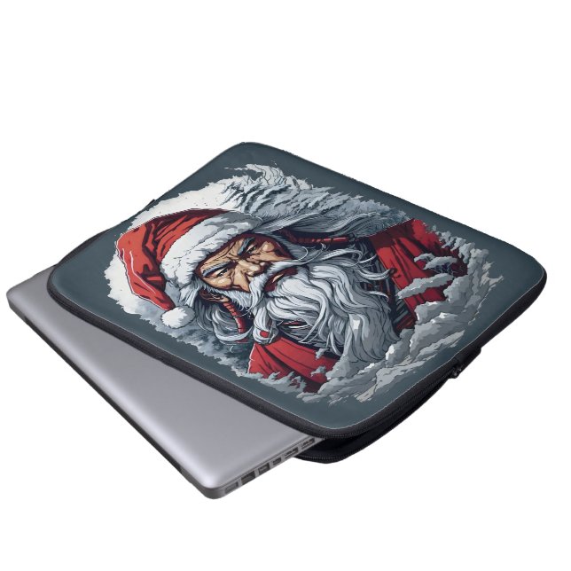 Samurai Santa Warrior jul Art Gift Laptop Fodral (Framre botten)