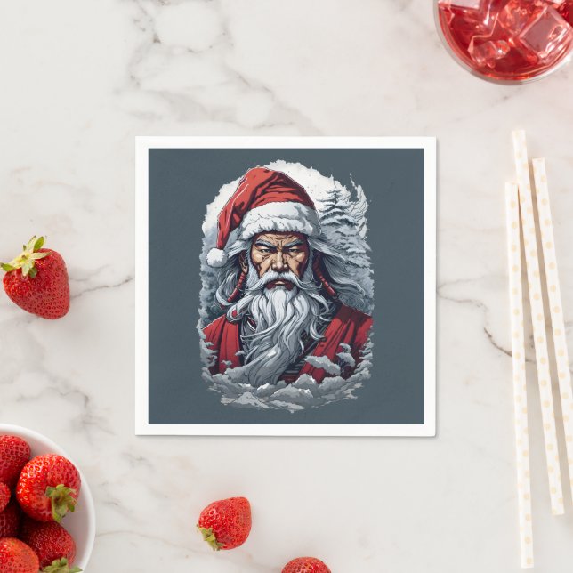 Samurai Santa Warrior jul Art Gift Pappersservett (Insitu)