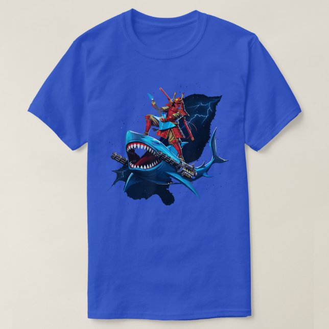 Samurai Shark Funny pun  T Shirt (Design framsida)