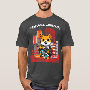 Samurai Shiba Inu Japanska Aesthetic Sakura Cherry T Shirt