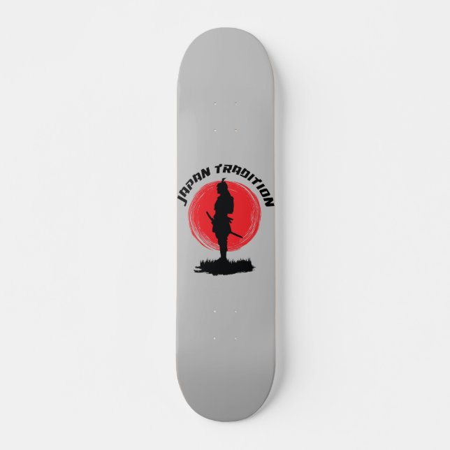 Samurai Shogun Warrior Japan Tradition Mini Skateboard Bräda 18,5 Cm (Framsida)