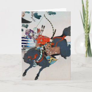 Samurai Shooting a Bow, Ukiyo-e Kort