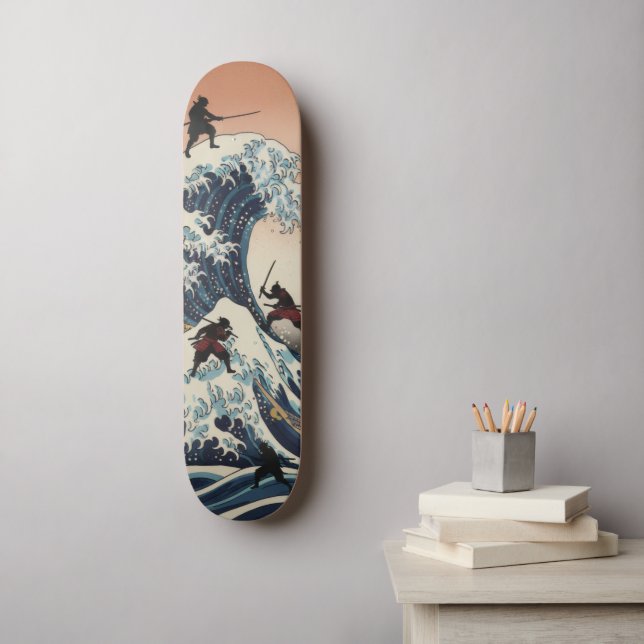 SAMURAI Skateboard – Japanese Ukiyo-e Inspired Art (Väggkonst)