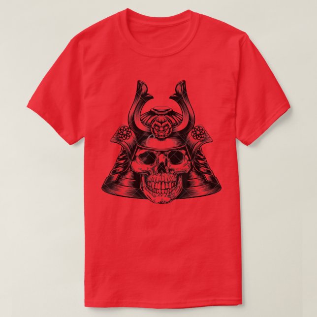Samurai Skull design Kabuto T-Shirt (Design framsida)