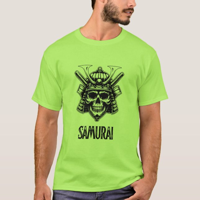 Samurai Skull Warrior - Bold Man's T-shirt (Framsida)
