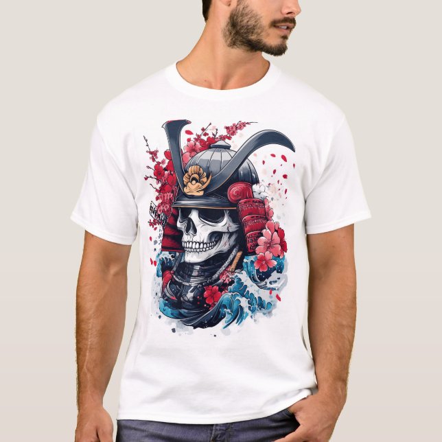 Samurai Skull Warrior T Shirt (Framsida)