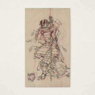 Samurai som dricker Sake circa 1800s Visitkort