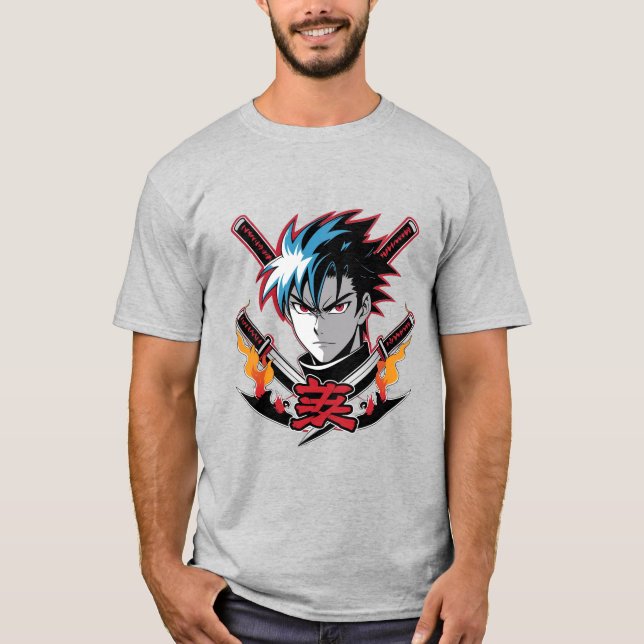 Samurai Soul | Anime Warrior T-Shirt for Men (Framsida)