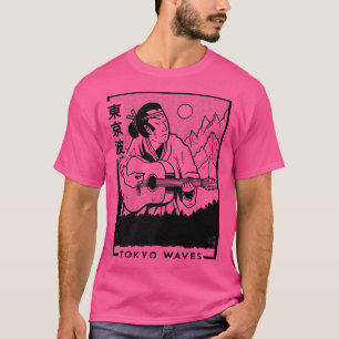 Samurai Spela Guitar japansk futurism Japan Art T Shirt