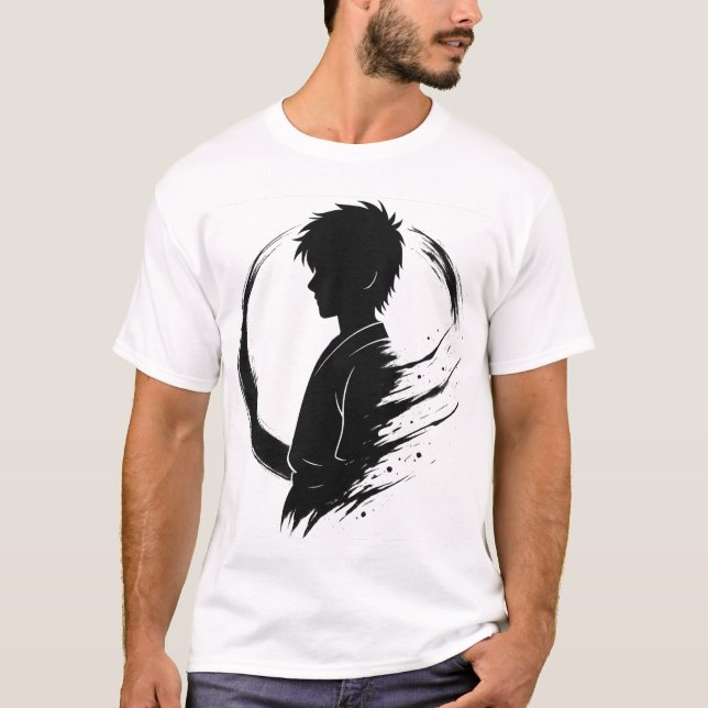 Samurai Spirit - Anime Shadow Art T Shirt (Framsida)