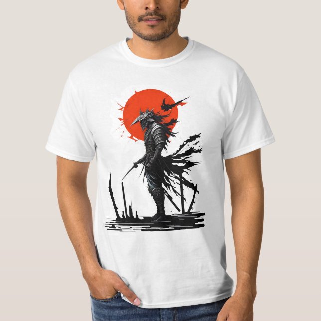 Samurai Spirit: Blood Måne Warrior T-Shirt (Framsida)