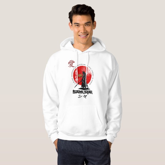 Samurai Spirit - Epic Japansk Warrior Anime Graph Hoodie (Hel framsida)