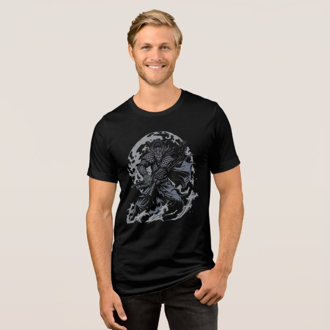 Samurai Spirit: Fierce Bläck Art Tri-Blend Tee (Framsida Full)