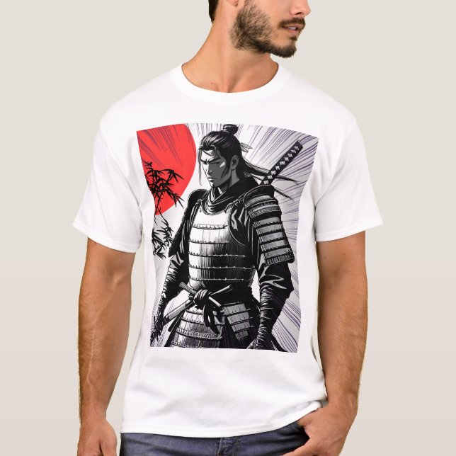 Samurai Spirit Stigning Sol Art T Shirt (Framsida)