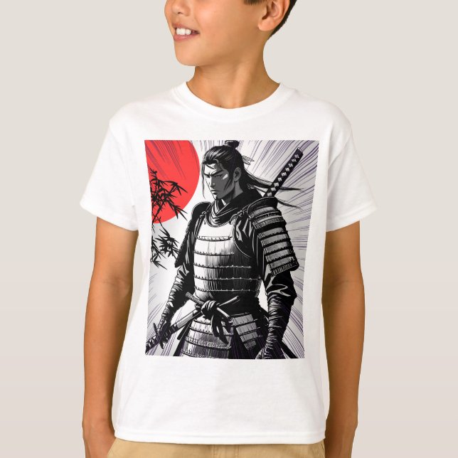 Samurai Spirit Stigning Sol Art T Shirt (Framsida)
