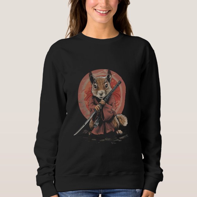 Samurai Squirrel Japanska Ninja Squirrel Japanska T Shirt (Framsida)