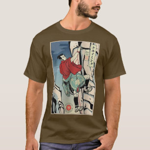 Samurai Sten klättning Etreme Sport Ukiyoe Hiking  T Shirt