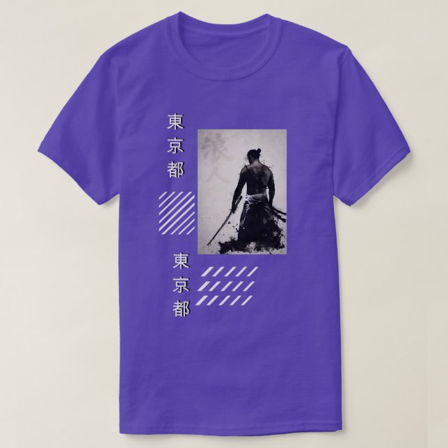Samurai Style Japanese Ronin Warrior Streetwear  T Shirt (Design framsida)