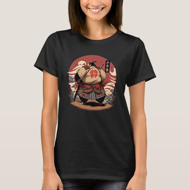 Samurai Sumo Japan Sol Rikish Bushido Wrestler T Shirt (Framsida)