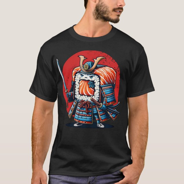 Samurai Sushi Japansk Krigarklass Shogun T Shirt (Framsida)