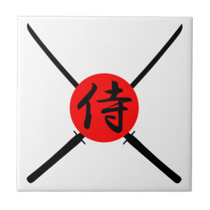 SAMURAI - Sword & Kanji Kakelplatta