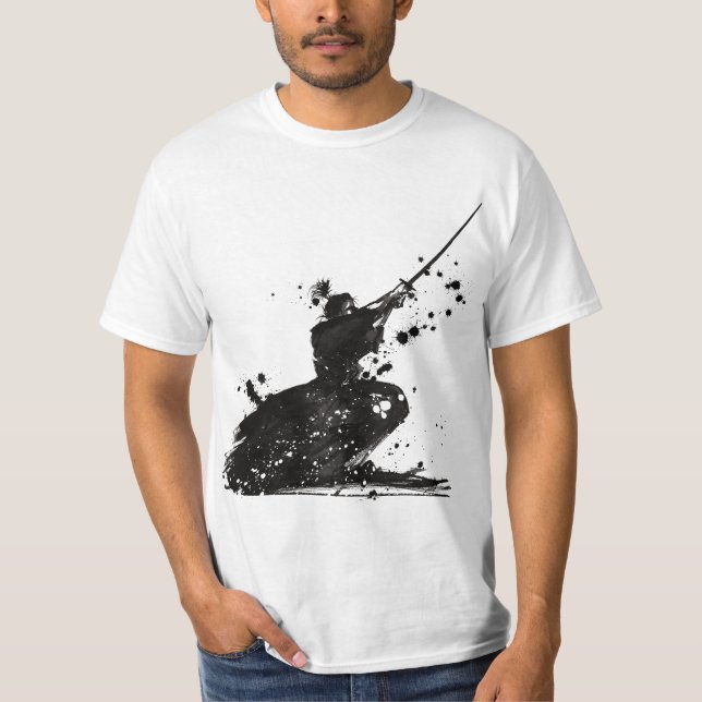 samurai t-shirt för manar  (Framsida)