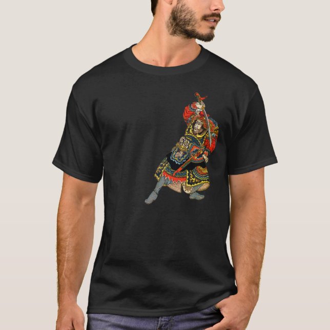 Samurai Teckning Hans Sword T-shirt (Framsida)