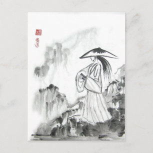 Samurai Teckning Sword vyvykort Vykort