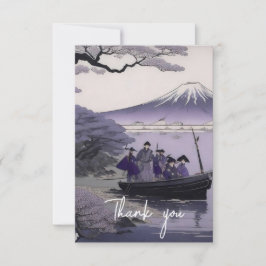 Samurai Thank You Card Mount Fuji Japanese Art Tack Kort