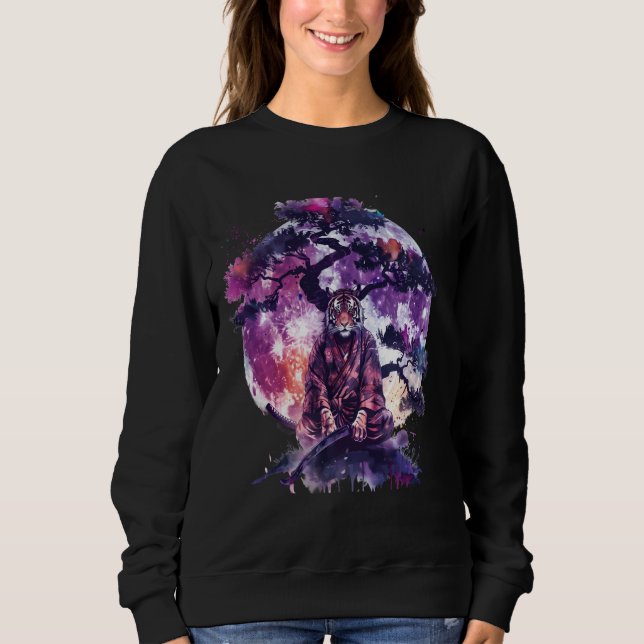 Samurai Tiger Artwork Japanska Ninja Tiger Japanes T Shirt (Framsida)