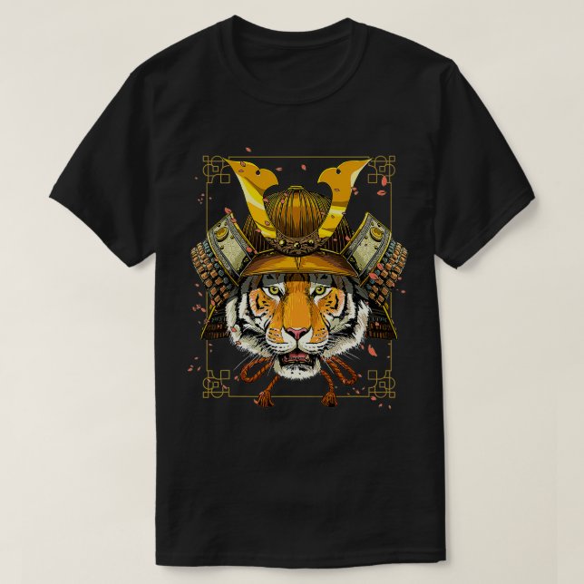 Samurai Tiger Warrior Samurai Älskare Gift for Wom T Shirt (Design framsida)