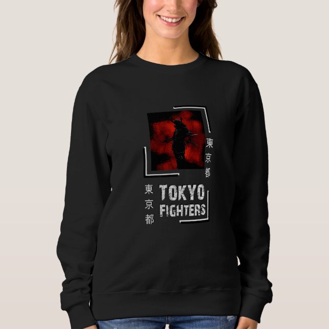 Samurai Tokyo Fighters Fanart Stil Top T Shirt (Framsida)