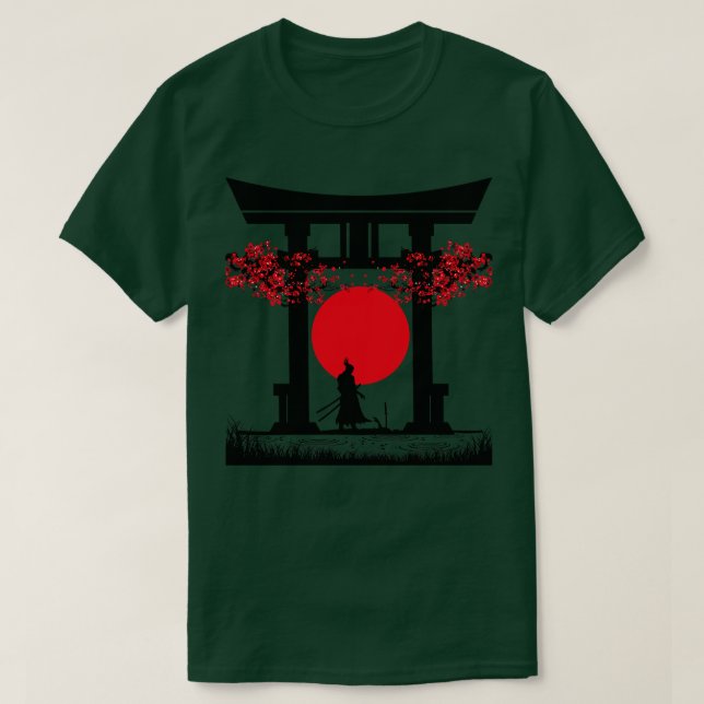 Samurai Torii Grind Japanska Vibes T Shirt (Design framsida)