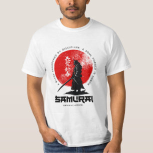 Samurai-tryck Bomullströja – Djärv & Stilig T Shirt