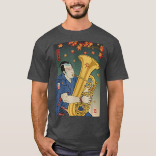 Samurai Tuba Music Ukiyoe Fall Autumn T Shirt