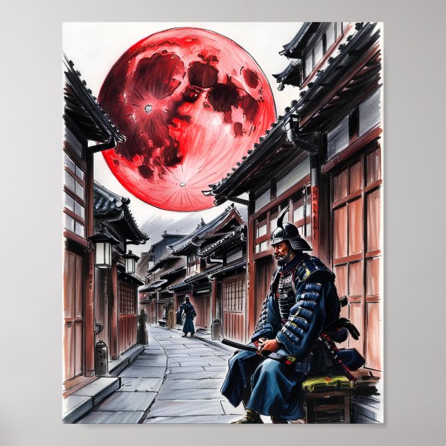 Samurai Under the Blood Moon Poster (Framsidan)