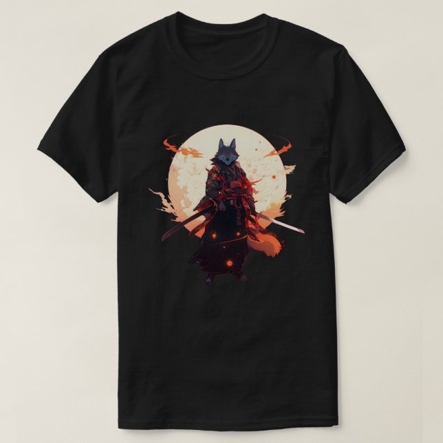 Samurai Varg Japanska Anime T Shirt (Design framsida)