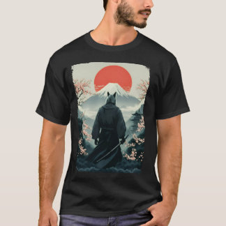 Samurai Varg Warrior Fuji Mount Vintage Japanska T Shirt