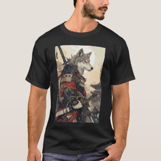 Samurai vargar för kvinnor män Vintage japansk poj T Shirt