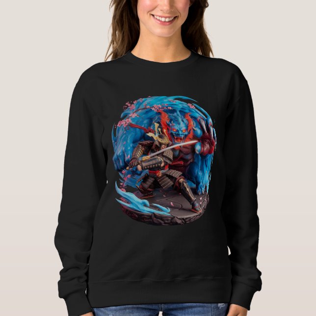 Samurai vs Demon japansk Folklore Culture Oni T Shirt (Framsida)
