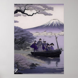 Samurai Wall Art Mount Fuji Japanese Poster