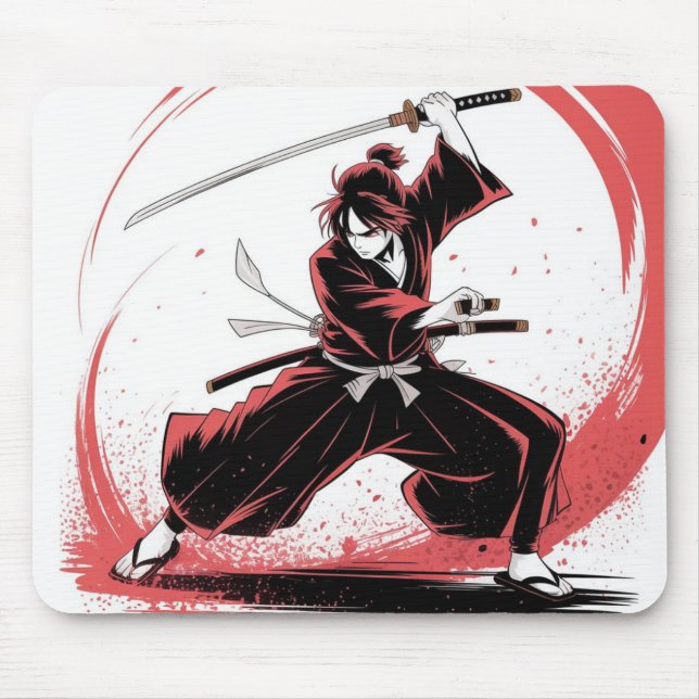Samurai Warrior Anime Mousepad Musmatta (Framsidan)