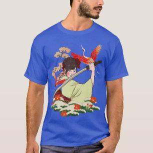 Samurai Warrior Bushido Code Japansk Girl Swordsm T Shirt