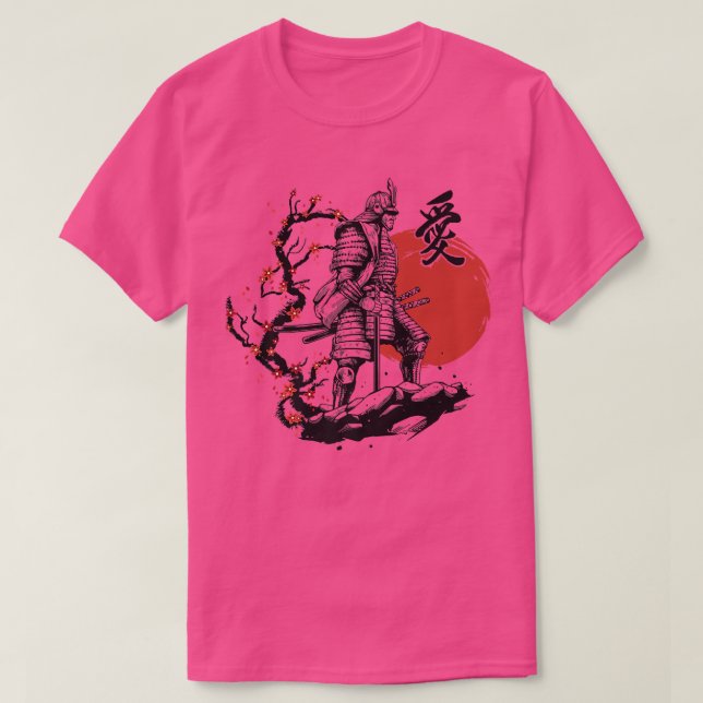 Samurai Warrior bushido code Japansk kulturröd  T Shirt (Design framsida)