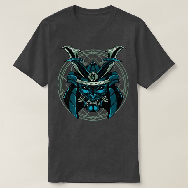 Samurai Warrior Bushido Oni Mask Monster Japanska  T Shirt (Design framsida)