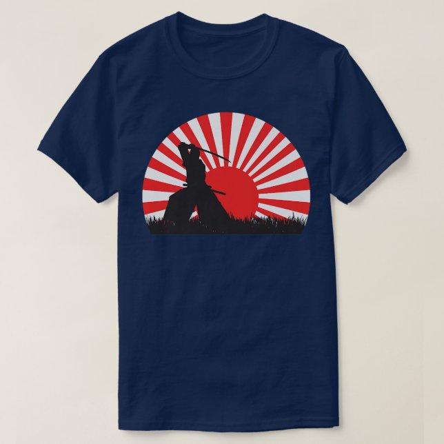 Samurai Warrior Bushido Oni Sword Sunset Japanese  T Shirt (Design framsida)