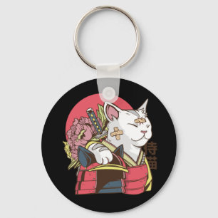 Samurai Warrior Cat Nyckelring