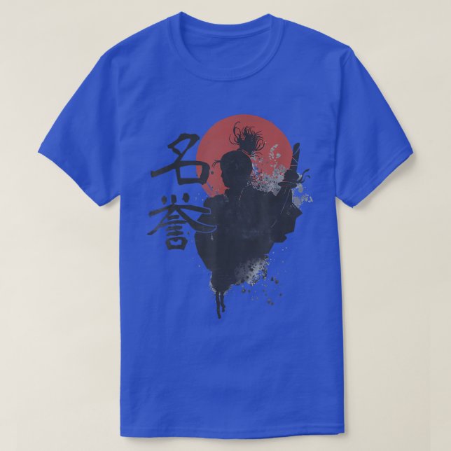 Samurai Warrior Code Bushido Japan Kanji Meiyo Hon T Shirt (Design framsida)