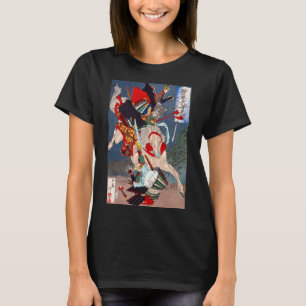 Samurai Warrior Fighting on a Horse, Yoshitoshi T Shirt