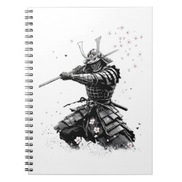 Samurai Warrior in Action Japanese Art Ceramic  Anteckningsbok
